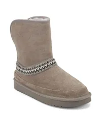 アース レディース シューズ ブーツ・レインブーツ アンクル ブーツ Earth Womens Wynni Cozy SlipOn Ankle Booties Light Grey Suede グレーのサムネイル