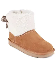 アース レディース シューズ ブーツ・レインブーツ アンクル ブーツ Earth Womens Wing Cozy Bow SlipOn Ankle Booties Medium Brown Suedのサムネイル