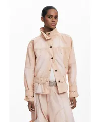 デジグアル レディース アウター ジャケット・ブルゾン タートルネック デニム ジャケット Desigual Womens Turtleneck denim jacket Pink ピンクのサムネイル