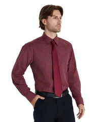 クラブルーム メンズ トップス シャツ レギュラーフィット Club Room Mens Promo Regular Fit Micro Check Dress Shirt Red レッド