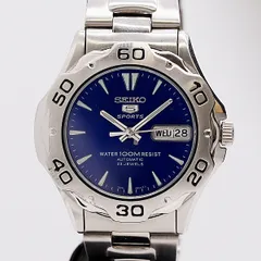 美品 稼働 セイコー 5スポーツ 7S36-00A0 2N0814 SS AT/自動巻 ブルー文字盤 メンズ腕時計 0572000 3ERT ABC19670 KMT