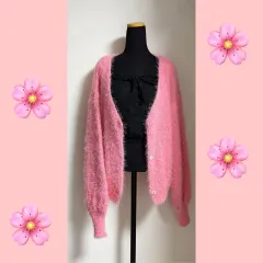 新品 アンゴラ カーディガン + フリル ノースリーブ SET