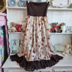 axes femme（エクシーズファム） フラワーレイヤード バイカラースカート