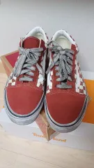 VANS オールドスクール レッド チェッカーボード スニーカー