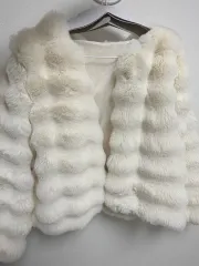 アイボリー ファー ショート ジャケット