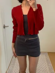 クロップド ニット カーディガン