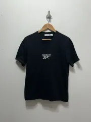 リーボック ブラック ロゴ 半袖 Tシャツ M