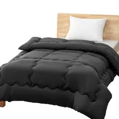 【特価商品】Sun Deco 掛け布団 肌掛け布団 シングル オールシーズン 掛けふとん軽量 洗える 抗菌防臭 防ダニ 吸水速乾 暖かい かけ布団 柔らかな肌触り 約1.0KG 無地 150x210cm ライトブラック