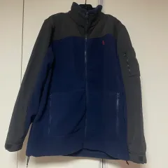 ポロラルフローレン ネイビー/グレー フリース ジャケット L 105