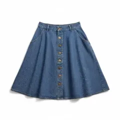 デニム Aライン ボタン スカート