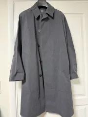 ユニクロ ブロックテックステンカラーコート チャコール M