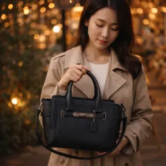 ブラック トートバッグ クロスバック 兼用