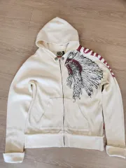 Geronimo ゼロニモ フード ジップアップ L 白 ワッフル フード ジップアップ ジャケット