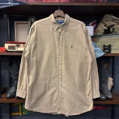 90s ポロ ラルフローレン ブレイク ルーズフィット ボタンダウン コットンシャツ N747