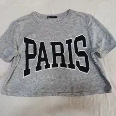 ザラ グレー クロップド 半袖 Tシャツ 80 85 サイズ 夏 62201