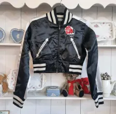 クロップド ブラック ブルゾン ジャケット