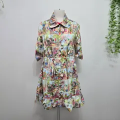 OILILY カラーネック 半袖 ONE PIECE