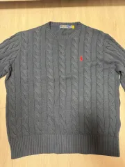 ポロ ラルフローレン ケーブルニット ネイビー M