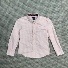 キッズジュニアトップス ラルフローレン ピンク ストライプ シャツ