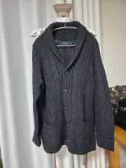 ポロラルフローレン ケーブル編み ニット カーディガン ブラック m