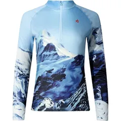 パーフェクトモーメント レディース トップス Tシャツ Perfect Moment 14Zip Base Layer Top Womenski Lift Blue ブルー