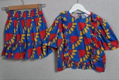 キッズ) 10歳) ステラマックニブルー ブラウス+スカート セット