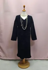 ブラックファーニットロングONE PIECE