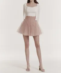 GRACE U グレースユー チュールスカート ミニ ピンク xs