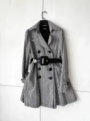 (破格割引) Hardson Honeyo ギンガムチェック ONE PIECE フィット ポケット トレンチ コート