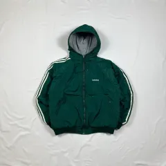 90s adidas アディダス ロゴ リバーシブル フリース フーデッドジャケット