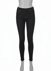 黒 ネイビーデニム スタイル レギンス ズボン