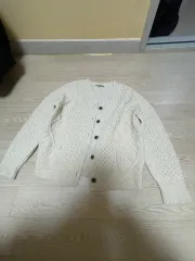 ビーンポール アイボリー ケーブル編み ニット カーディガン