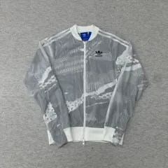 アディダス ウィンドブレーカー アウター グレー パータン