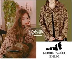 (BLACKPINK ジェニ 着用 話題のアイテム) UNIF ヒョウ柄 ファージャケット