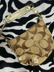 ヴィンテージ COACH シグネチャー ショルダーバッグ ゴールド ブラウン coach y2k