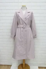 72 新品 ライトパープル フレア トレンチコート レディース 66-77 / 倉庫ギャラリー