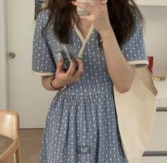 未使用) 계량한복스탈 刺繍 花柄ワンピース