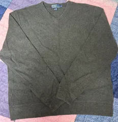 POLO RALPH LAUREN ポロラルフローレン Vネック ニット スウェット ダークグレイ