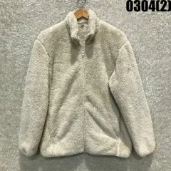 ユニクロ アイボリー ボア フリース ジップアップ ジャケット L