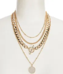 アンナアヴァ レディース アクセサリー ネックレス・チョーカー レース Anna Ava Charm And Toggle Long MultiStrand Necklace GoldCrystal ゴールド