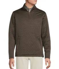 ダニエル クレミュ メンズ アウター ニット・セーター キルティング Cremieux Blue Label Quilted QuarterZipullover Brown Heather ヘザーのサムネイル