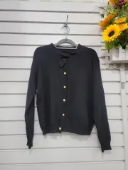 #レディース ファッション 黒 カラー カーディガン