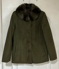 レディース オリーブCOLOR ファー スウェード ジャケット