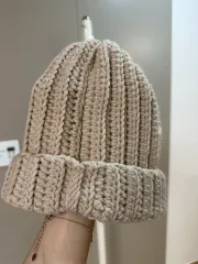 アイボリー ニット ビーニー