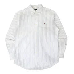 ポロ ラルフローレン オックスフォード 白 ストライプ シャツ