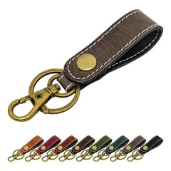 【新品】 [leo&aoi] キーリング 本革 イタリア産 ダグラスレザー スナップボタン ベルト式 キーホルダー バッグチャーム 本革キーリング 牛革 レザー 鍵 カギ レディース メンズ チャコールブラック