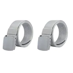 【新品】 [Schicksal.] メンズ ベルト 軽量カラーベルト 2本セット 軽い ナイロンベルト 大きいサイズ 無段階調整 男性 紳士 ビジネス,グレー＋グレー