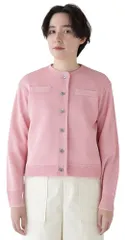 新品 [ヒューマンウーマン] カーディガンジャケット (ギマコットンニット) / レディース / 077-5170300 090_ピンク M