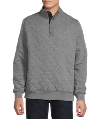ダニエル クレミュ メンズ アウター ニット・セーター モックネック キルティング Cremieux Blue Label Quilted Mock Neck Pullover Black Marleのサムネイル