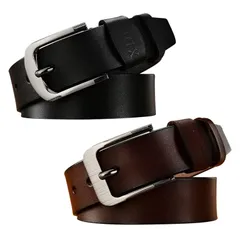 【新品】 [クレーデル] ベルト 2本セット ピンバックル メンズ ビジネス カジュアル レトロ フリーサイズ メンズベルト 紳士ベルト おしゃれ 父の日 クリスマス プレゼント 黒 茶 ブラック ブラウン 本革